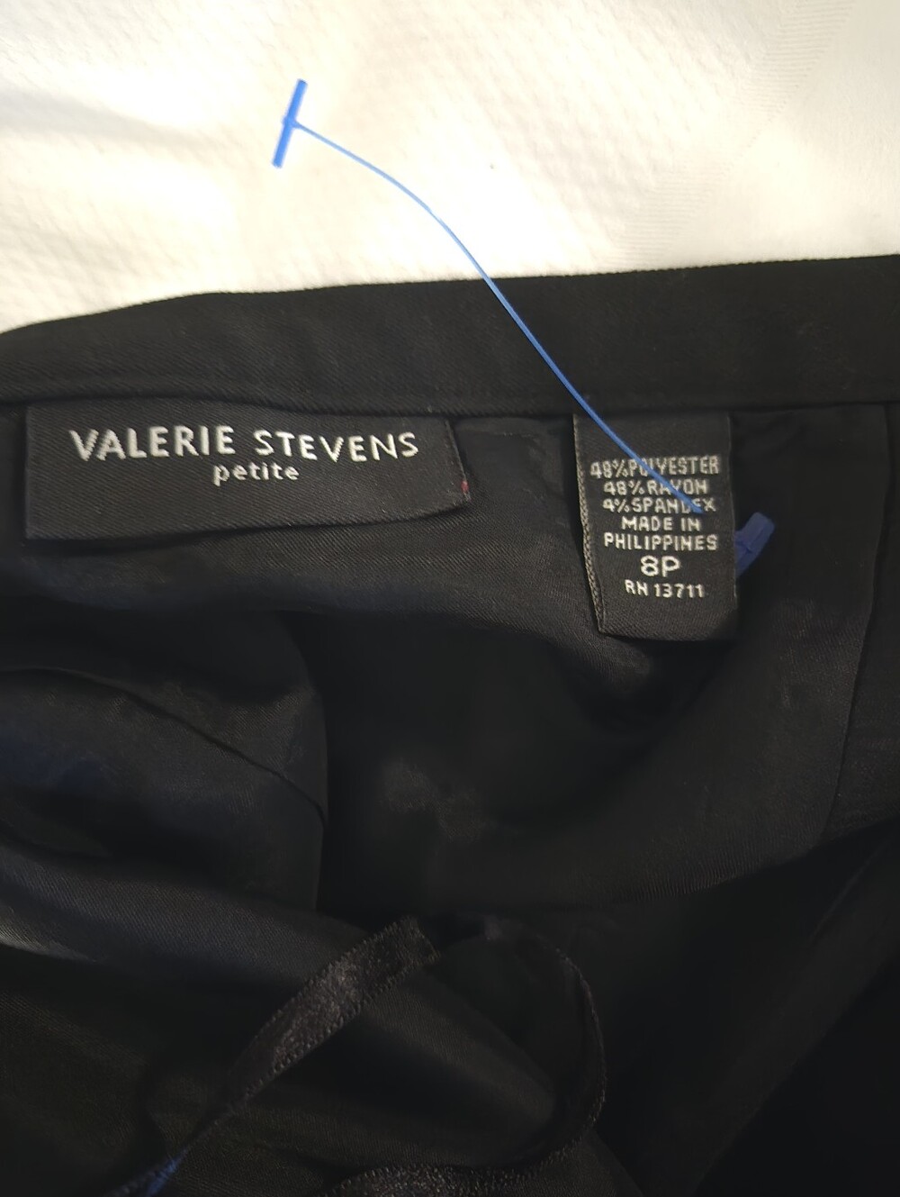 Valerie Stevens Black A-Line Skirt with Pleated Hem - Picture 5 of 7